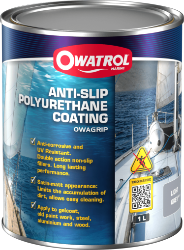 OWAGRIP - ПРОТИВОПЛЪЗГАЩА БОЯ ЗА ПАЛУБИ 1 L - БЯЛО