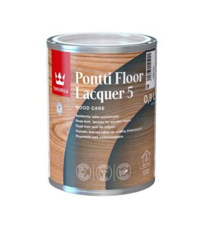 Pontti Floor Lacquer 5 EP 0.9L Полиуретанов акрилатен лак на ВО МАТ