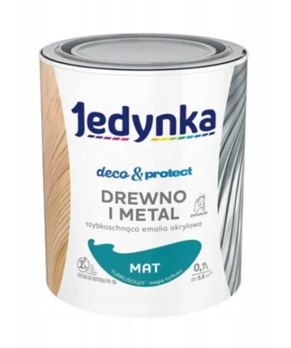 JEDYNKA D and P Бързосъхнещ акрилен емайллак на водна основа Тюркоазен мат 0,7 л.