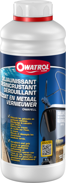 OWAYELL - ПРЕПАРАТ ЗА ПРЕМАХВАНЕ НА  РЪЖДА И РАЗХЛАБВАНЕ НА КОТЛЕН КАМЪК ОТ КОРПУСИ И ПАЛУБИ 1 L