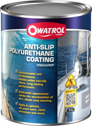 OWAGRIP - ПРОТИВОПЛЪЗГАЩА БОЯ ЗА ПАЛУБИ 1 L - СВЕТЛО СИВО