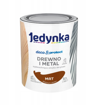 JEDYNKA D and P Бързосъхнещ акрилен емайллак на водна основа Тъмно кафяв мат 0,7 л