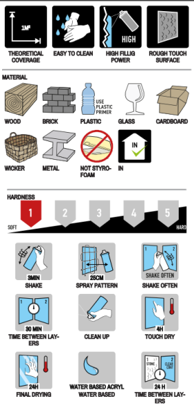 SPRAYPAINT 400ml Спрей боя с камък ефект гранит