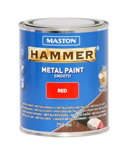 PAINT 3 in1 HAMMER 750ml Боя за метал червена гладка