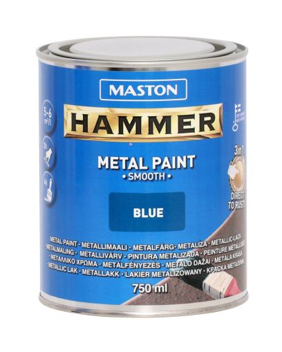 PAINT 3 in1 HAMMER 750ml Боя за метал синя гладка